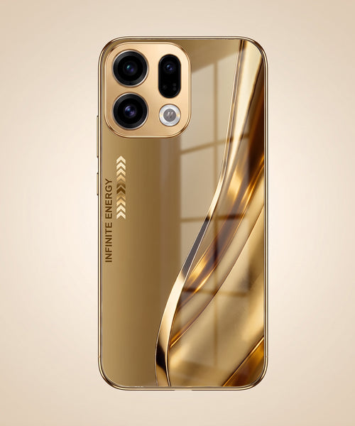 Oppo Find X9 5G Luxury Infinity Energy Gold Electroplated Glass Phone Case