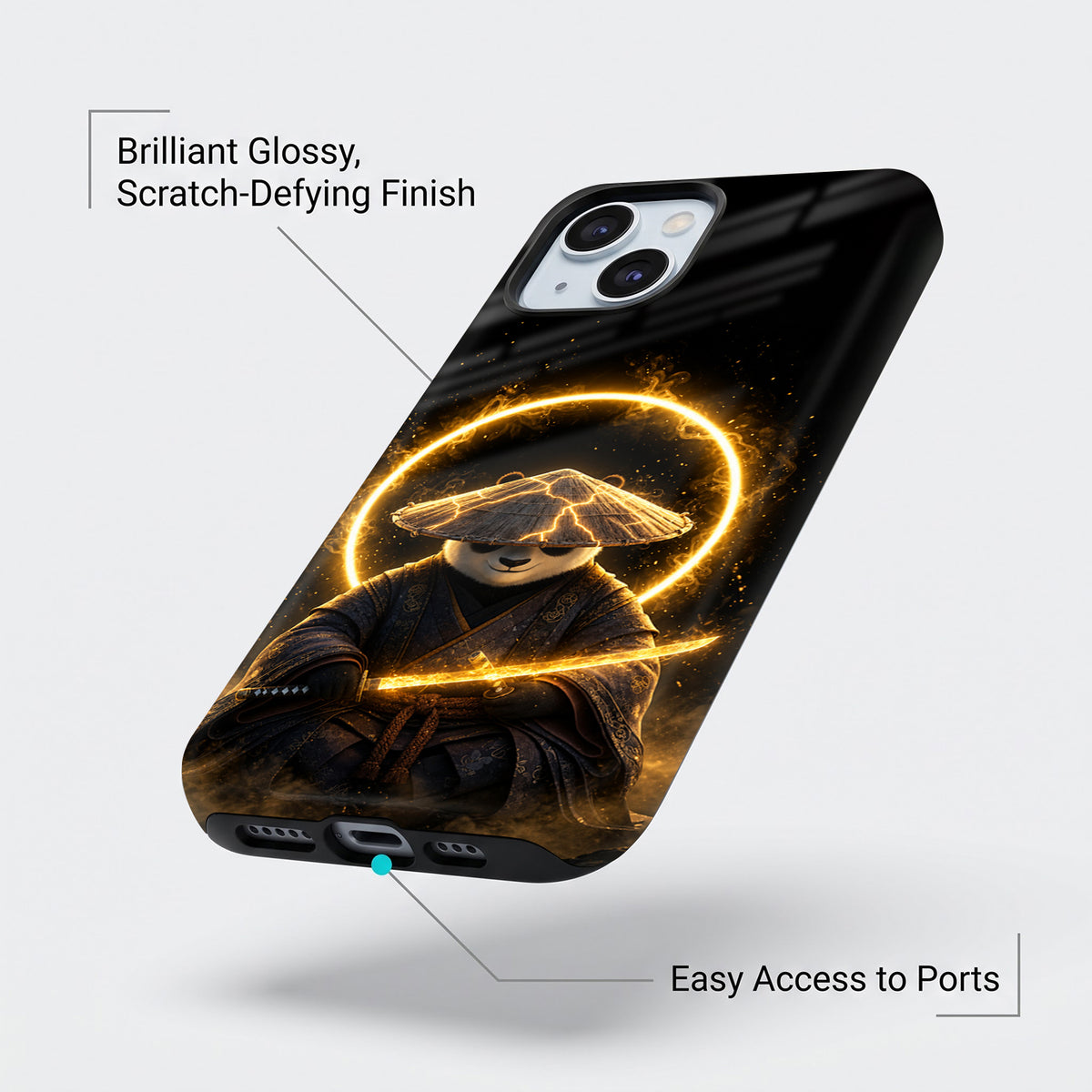 iPhone 15 5G Warrior Panda Protective Case