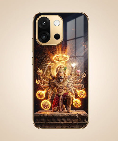 OnePlus 13s 5G Lord Narasimha Gold Electroplated Glass Phone Back Case