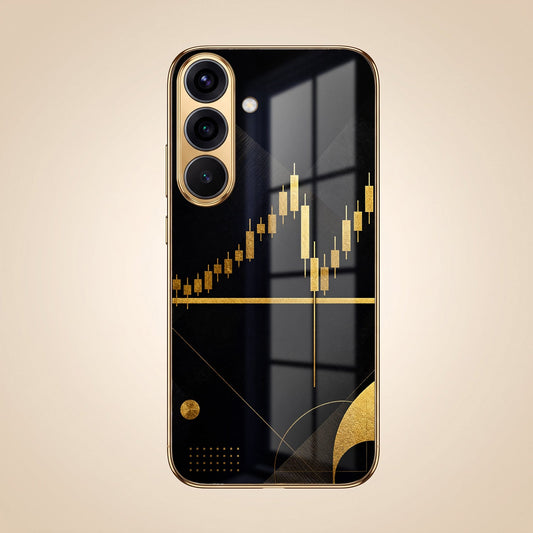 Samsung Galaxy A56 5G Trading Candles Gold Electroplated Glass Phone Back Case