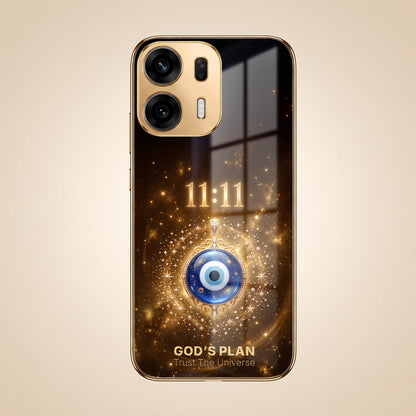 Oppo K14 Plus 5G God’s Plan Evil Eye Gold Electroplated Glass Phone Back Case