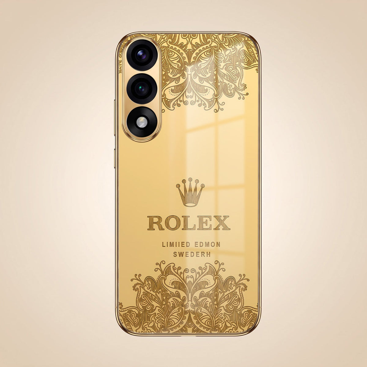 Oneplus Nord 5 5G Rolex Crown Gold Electroplated Glass Phone Back Case