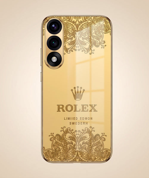 Oneplus Nord 5 5G Rolex Crown Gold Electroplated Glass Phone Back Case