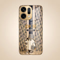Oppo Reno 14 5G Luxury Dior Gold Electroplated Glass Phone Back Case