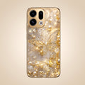 Oppo Find X9 5G Golden Butterfly Gold Electroplated Glass Phone Back Case