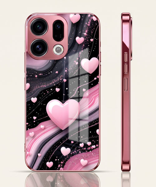 Oppo Find X9 5G Love Sparkle Pink Electroplated Glass Phone Back Case