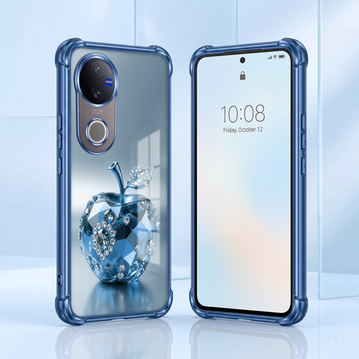 Vivo V50 5G Blue Apple Airbags Printed Back Case