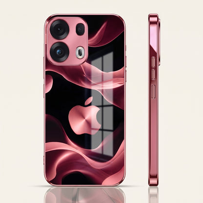 Oppo Reno 13 Pro 5G Luxury Wave Pink Electroplated Glass Phone Back Case