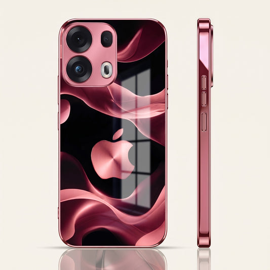 Oppo Reno 13 Pro 5G Luxury Wave Pink Electroplated Glass Phone Back Case