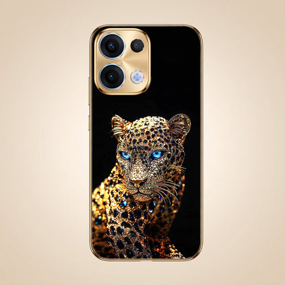 Oppo Reno 13 5G Panther Gold Electroplated Glass Phone Back Case