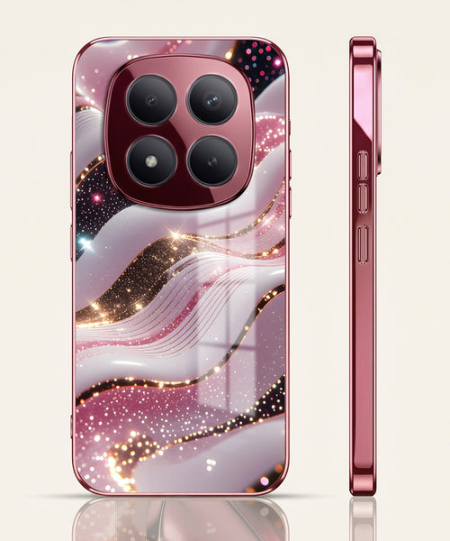 Redmi Note 15 Pro+ 5G Midnight Pearl Wave Pink Electroplated Glass Phone Back Case