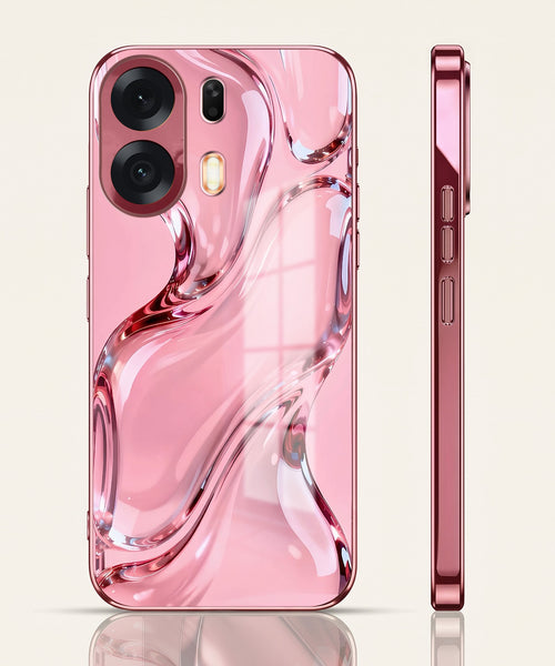Oppo K14 Plus 5G Crystal Wave Energy Pink Electroplated Glass Phone Back Case