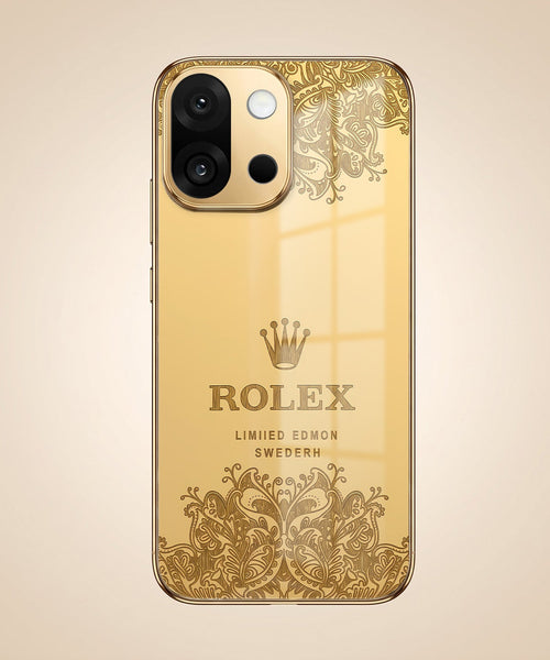 OnePlus 13s 5G Rolex Crown Gold Electroplated Glass Phone Back Case