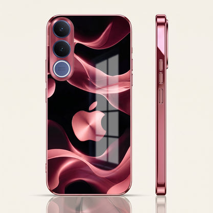 Vivo V70 FE 5G Luxury Wave Pink Electroplated Glass Phone Back Case