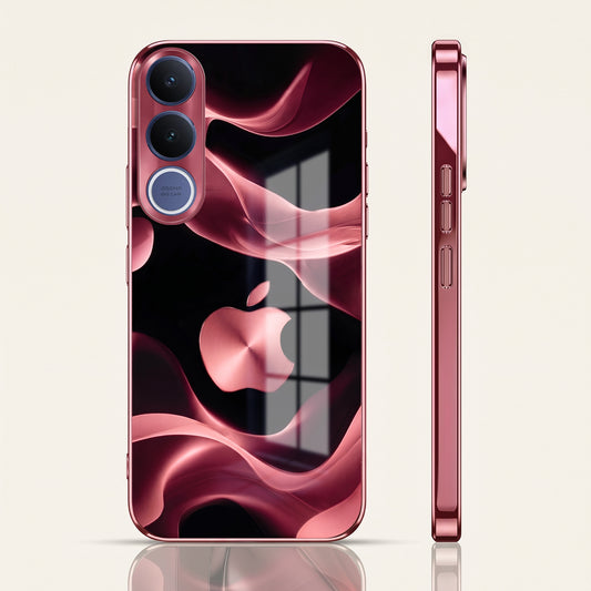 Vivo V70 FE 5G Luxury Wave Pink Electroplated Glass Phone Back Case