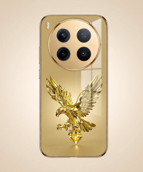 Vivo X300 Pro 5G Golden Eagle Gold Electroplated Glass Phone Back Case