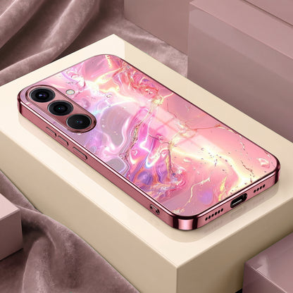 Samsung Galaxy A36 5G Pearl Aurora Pink Electroplated Glass Phone Back Case