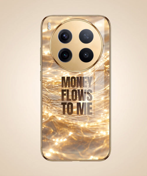 Vivo X300 Pro 5G Money Flows To Me Gold Electroplated Glass Phone Back Case