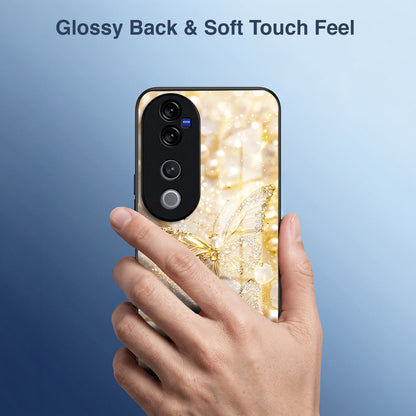 Vivo V40 Pro 5G Golden Butterfly Acrylic Glass Back Case