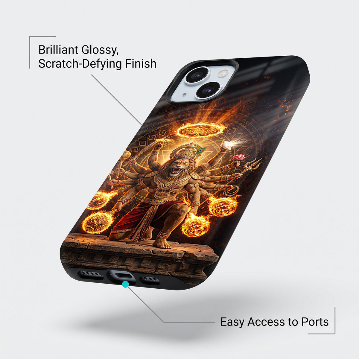 iPhone 15 5G Lord Narasimha Protective Case