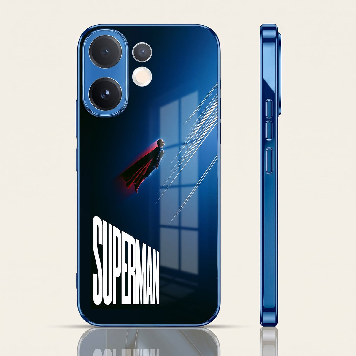 Vivo V60 5G Superman Blue Electroplated Glass Phone Back Case