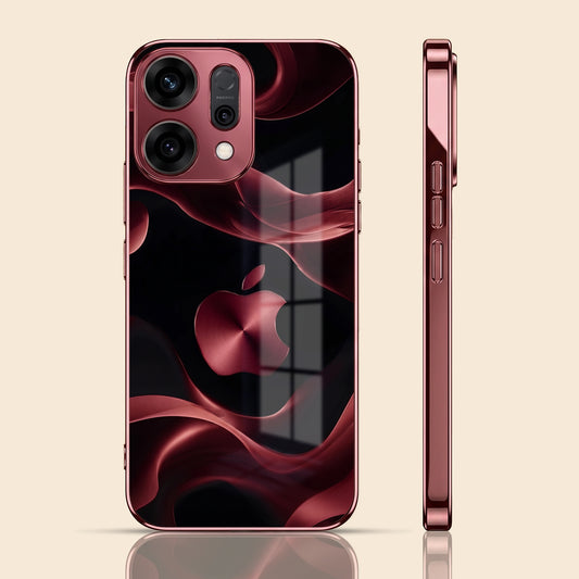 Oppo Reno 14 5G Wave Apple Burgundy Electroplated Glass Back Case