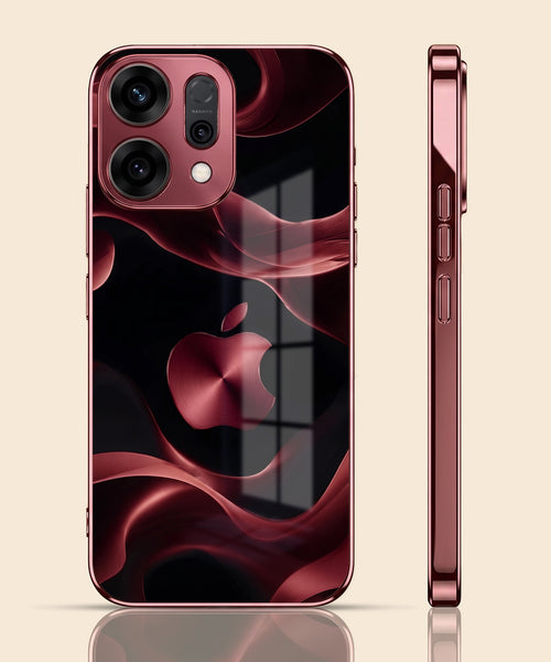 Oppo Reno 14 5G Wave Apple Burgundy Electroplated Glass Back Case