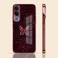 Vivo V70 FE 5G Butterfly Burgundy Electroplated Glass Back Case