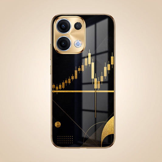 Oppo Reno 13 5G Trading Candles Gold Electroplated Glass Phone Back Case
