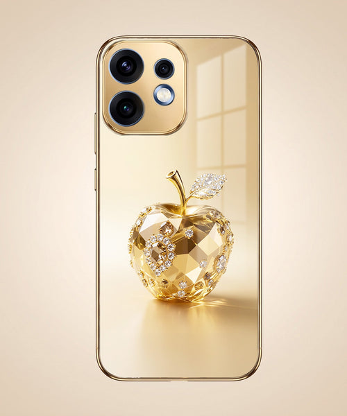 Oppo Reno 16 5G Golden Apple Gold Electroplated Glass Phone Back Case