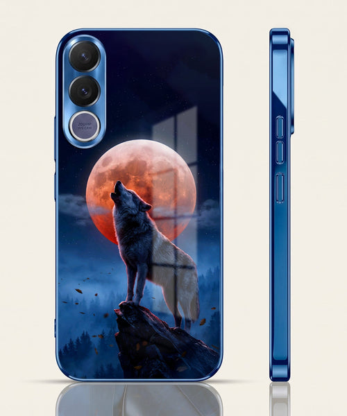 Vivo V70 FE 5G Lunar Wolf Blue Electroplated Glass Phone Back Case