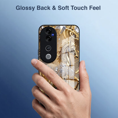 Vivo V40 Pro 5G Luxury Horse Texture Acrylic Glass Back Case
