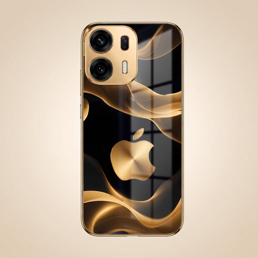 Oppo K14 Plus 5G Luxury Wave Gold Electroplated Glass Phone Back Case