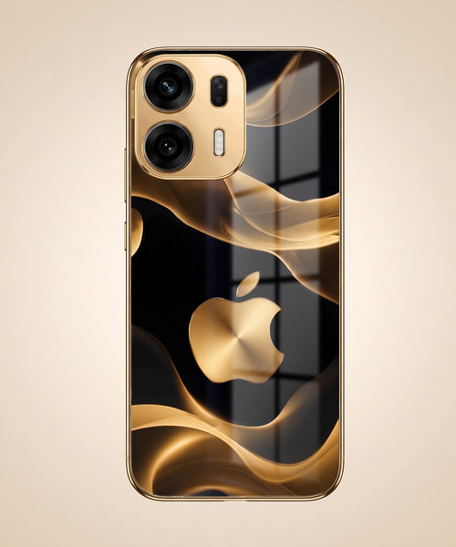 Oppo K14 Plus 5G Luxury Wave Gold Electroplated Glass Phone Back Case