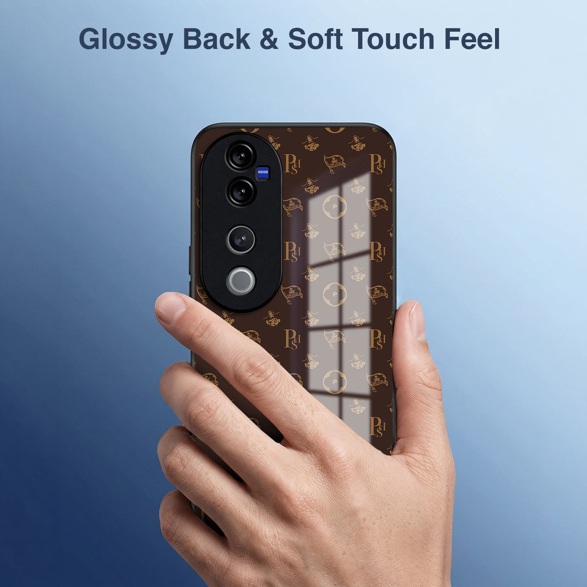 Vivo V40 Pro 5G Luxury Monogram Brown Acrylic Glass Back Case
