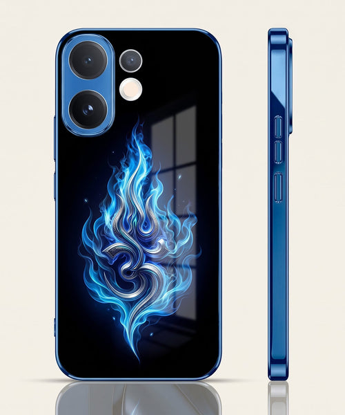 Vivo V60 5G Blue Flame OM Blue Electroplated Glass Phone Back Case
