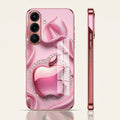 Samsung Galaxy A56 5G Luxury Apple Logo Pink Electroplated Glass Phone Back Case