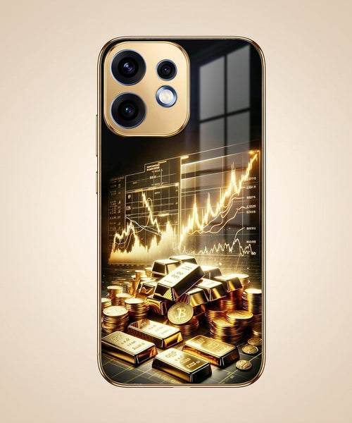 Oppo Reno 16 5G Luxury Wealth Trader Gold Electroplated Glass Phone Back Case