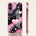 Vivo V70 FE 5G Love Sparkle Pink Electroplated Glass Phone Back Case
