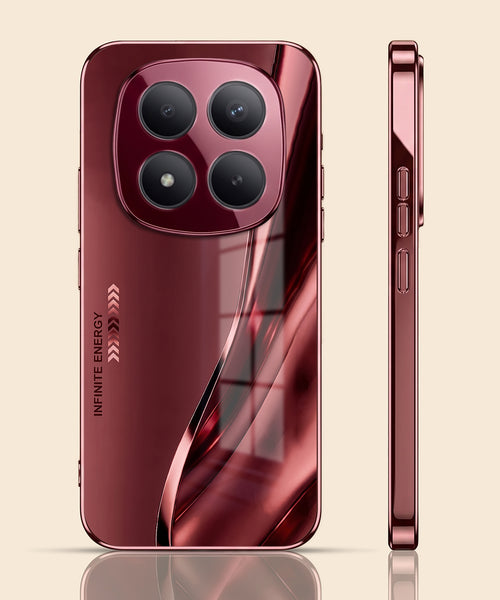 Redmi Note 15 Pro Plus 5G Infinity Energy Burgundy Electroplated Glass Back Case