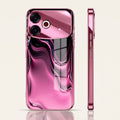 Oppo F33 Pro 5G Liquid Wave Pink Electroplated Glass Phone Back Case