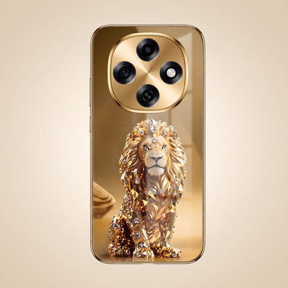 OPPO F31 Pro 5G Luxury Lion Gold Electroplated Glass Phone Back Case