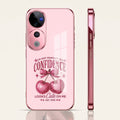 Vivo V40 Pro 5G Luxury Cherry Bow Pink Electroplated Glass Phone Back Case