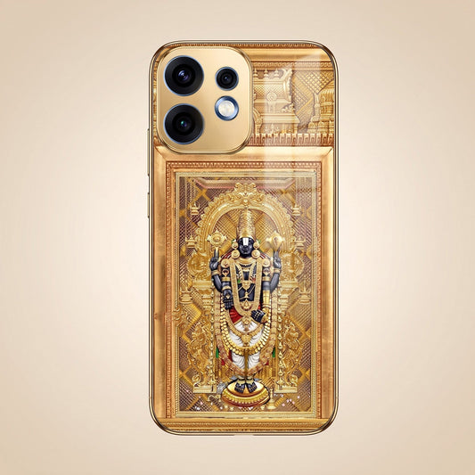 Oppo Reno 16 5G Premium Heritage Gold Electroplated Glass Phone Back Case