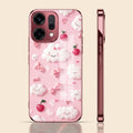 Oppo Reno 14 5G Luxury 3D Clouds Pink Electroplated Glass Phone Back Case