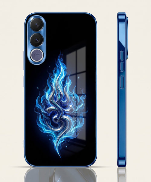 Vivo V70 FE 5G Blue Flame OM Blue Electroplated Glass Phone Back Case