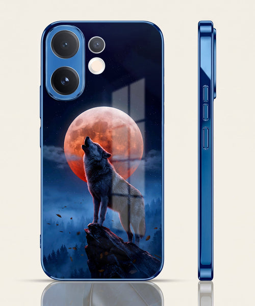 Vivo V60 5G Lunar Wolf Blue Electroplated Glass Phone Back Case