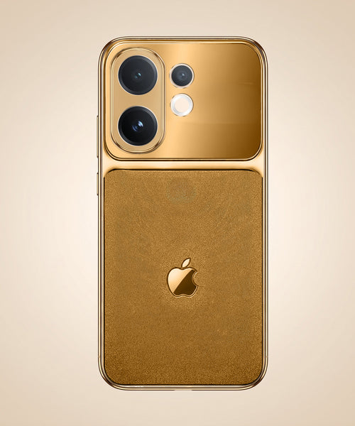 Vivo V60 5G Royal Touch Apple Gold Electroplated Glass Phone Back Case