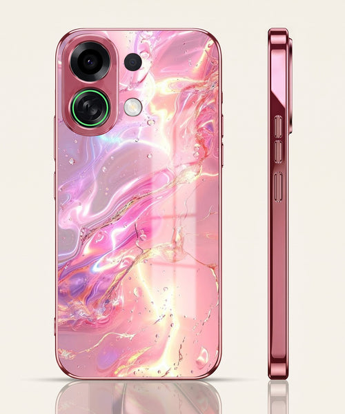 Oppo K13 Turbo 5G Pearl Aurora Pink Electroplated Glass Phone Back Case