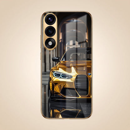 Oneplus Nord 5 5G Golden BMW Gold Electroplated Glass Phone Back Case